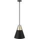 Annos 1 Light 12 inch Matte Black/Modern Gold Indoor Pendant Ceiling Light